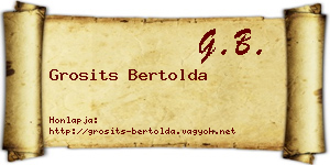 Grosits Bertolda névjegykártya